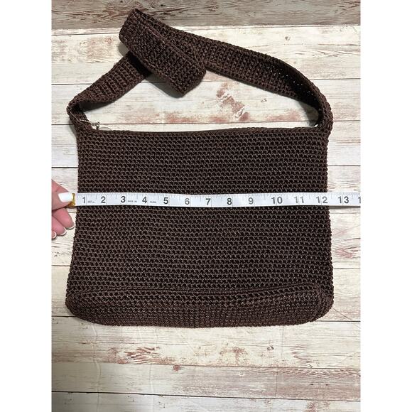 The SAK Knit Crochet Purse Chocolate Brown Vegan Handbag Shoulder Bag - Picture 4 of 7